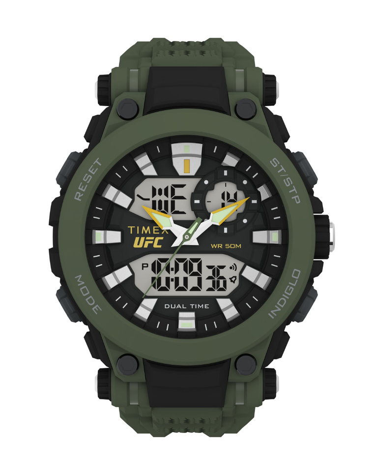 Timex Ufc Digital Impact Green/Grey Silicone Unisex Watch - TW5M52900