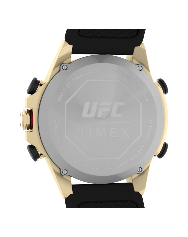 Timex Ufc Kick Gold/Black Silicone Chronograph Gents Watch - TW2V86600