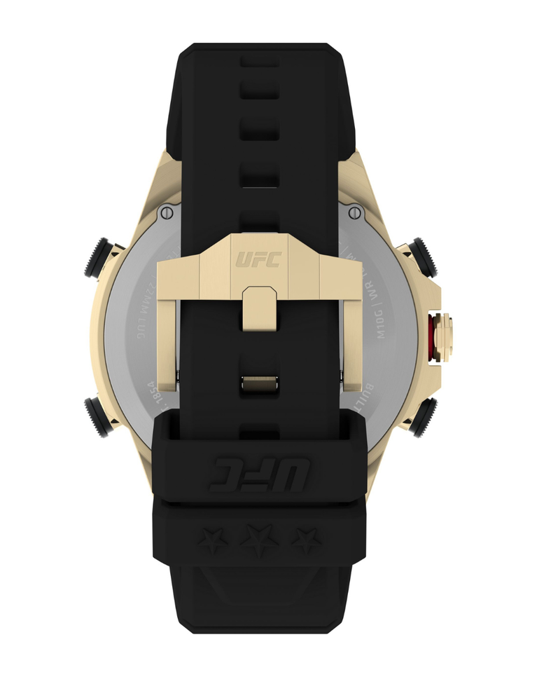 Timex Ufc Kick Gold/Black Silicone Chronograph Gents Watch - TW2V86600