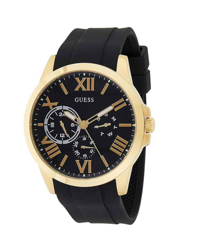 Guess Silicon Strap Gold Analog Men's Watch - GW0012G2
