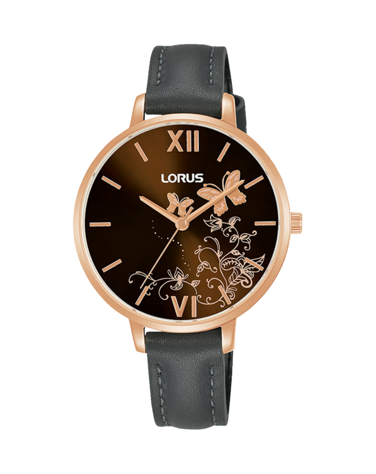Lorus 玫瑰金蝴蝶女士手表 - RG202TX9