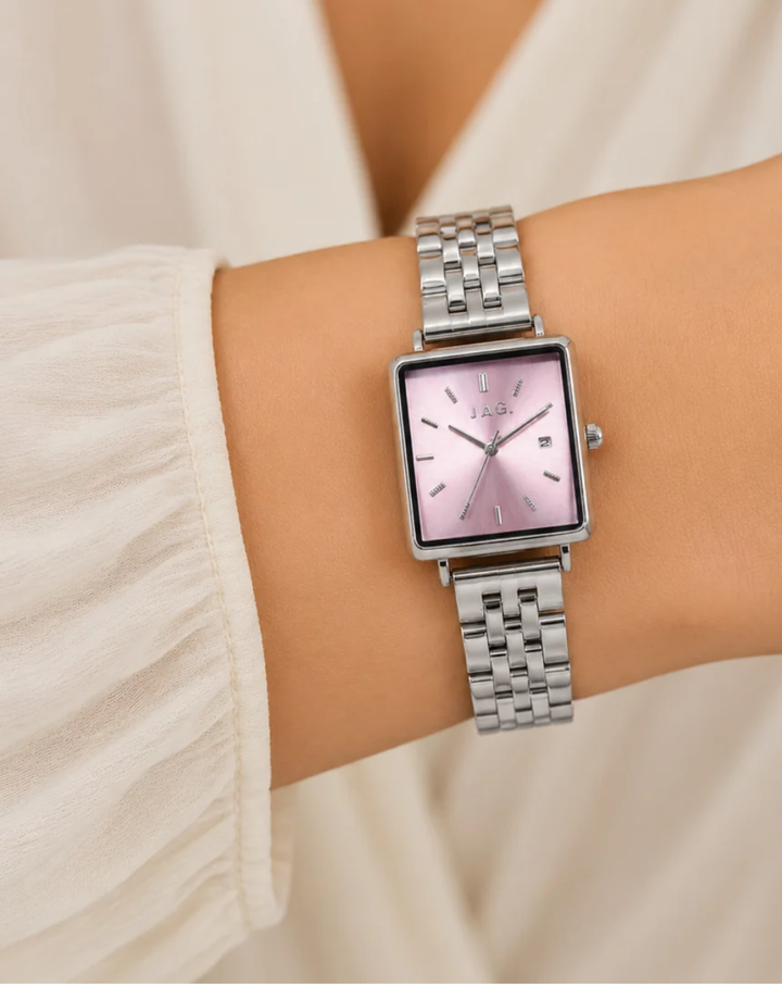 JAG Solus Pink Dial Square Womens Watch - J2981A
