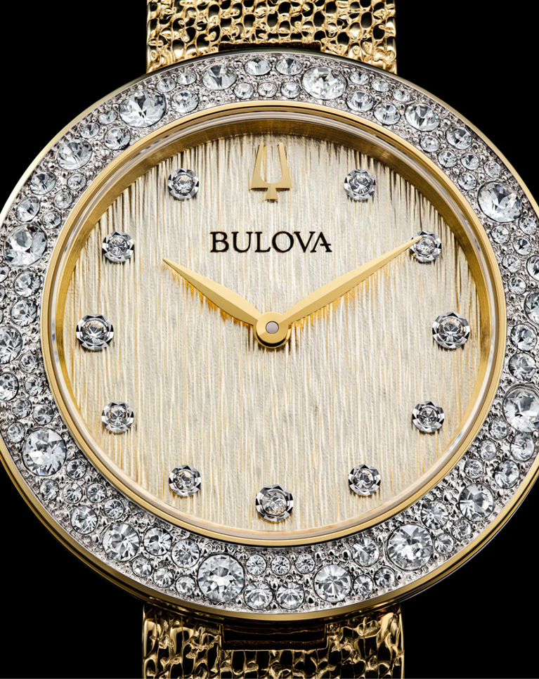 Bulova Classic Champagne Crystal Gold Ladies Watch - 98L321