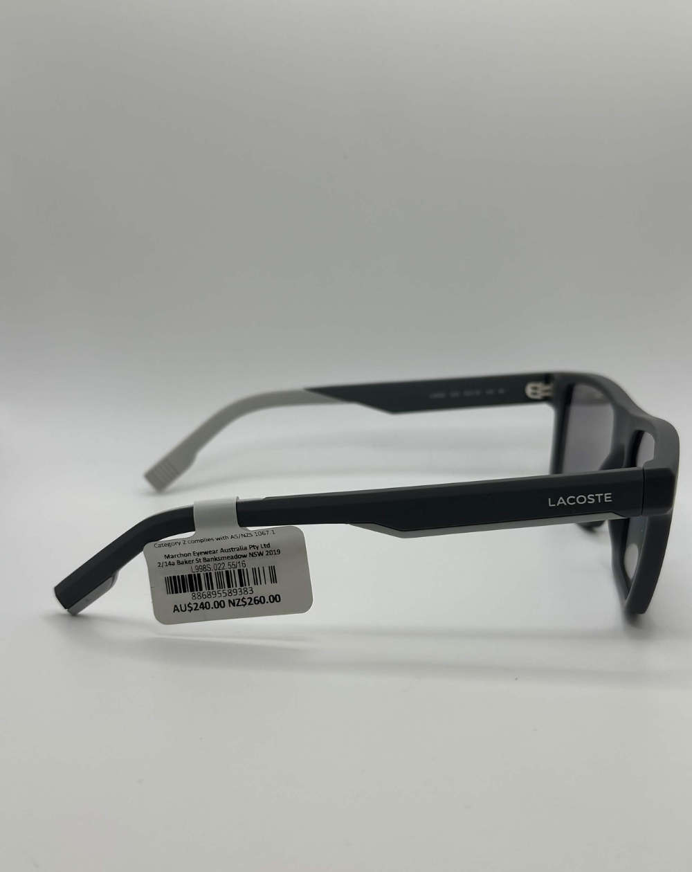Lacoste Square Mens Grey Sunglasses - L998S.022.55/16