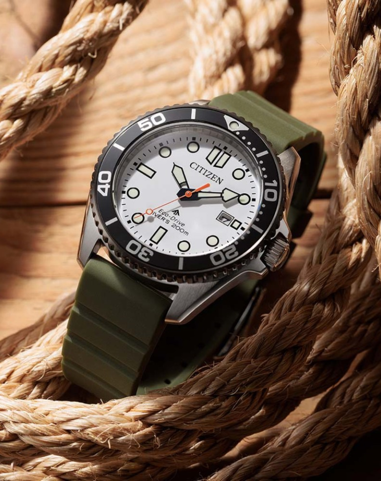 Citizen Promaster Eco Drive Green/White Mens Watch - BN0265-00A