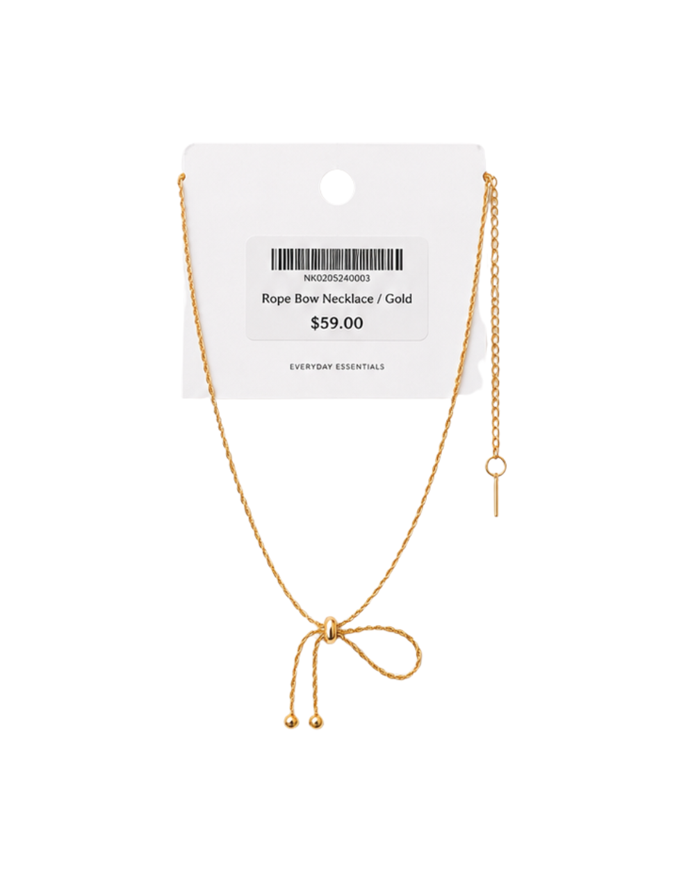 Aura Rope Bow Gold Plated Ladies Necklace - NK0205240003