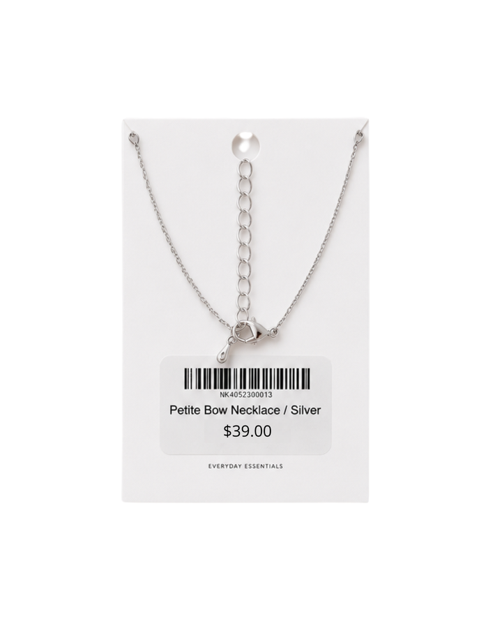 Aura Petite Silver Bow Ladies Necklace - NK4052300013