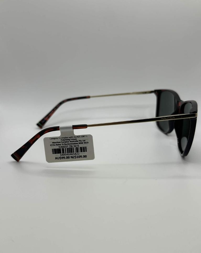 Nautica Square Tortoise Mens Sunglasses - N3660SP.206.56/16