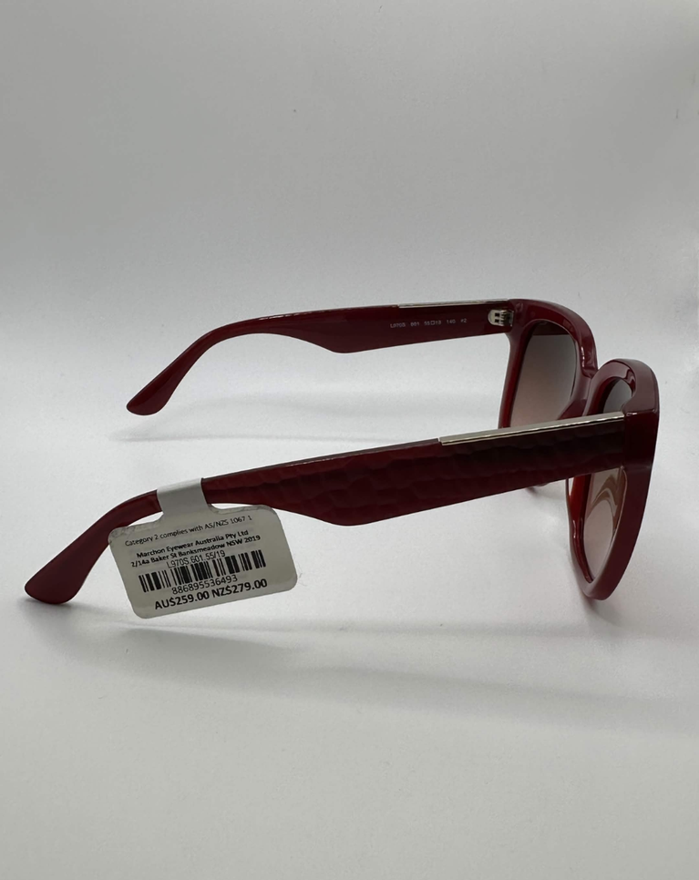 Lacoste Opaline Burgundy Red Square Sunglasses - L970S.601.55/19