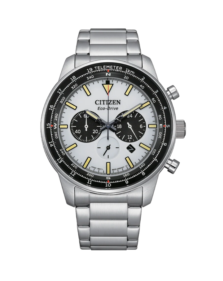 Citizen Eco-Drive Silver Dial Chronograph Gents Watch - CA4500-91A