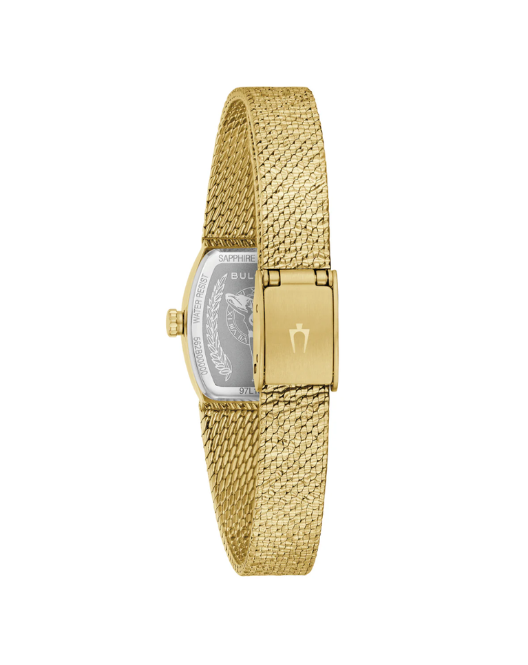 Bulova Malachite Goddess Of Time Gold Ladies Watch - 97L184