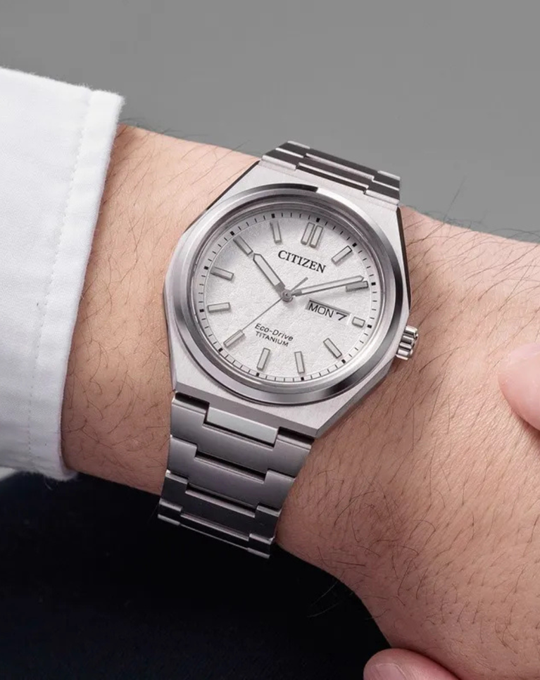 Citizen Zenshin Eco-Drive White Dial Gents Watch - AW0130-85A