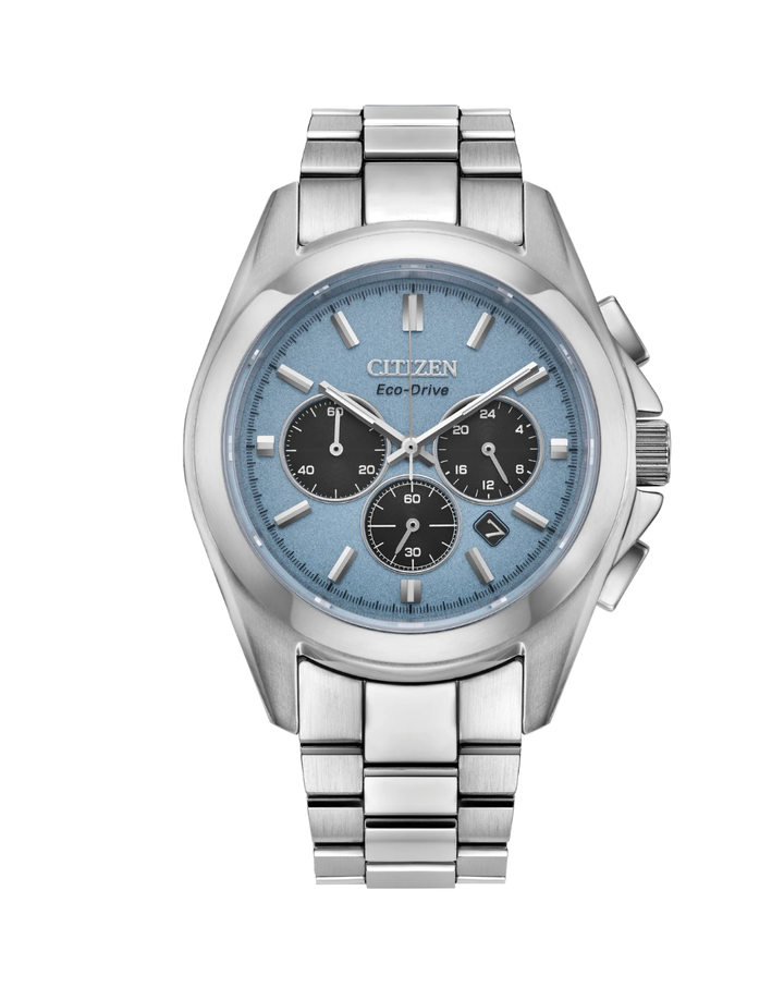 Citizen Sport Luxury Eco-Drive Chronograph Light Blue Dial Gents Watch - CA4680-55L