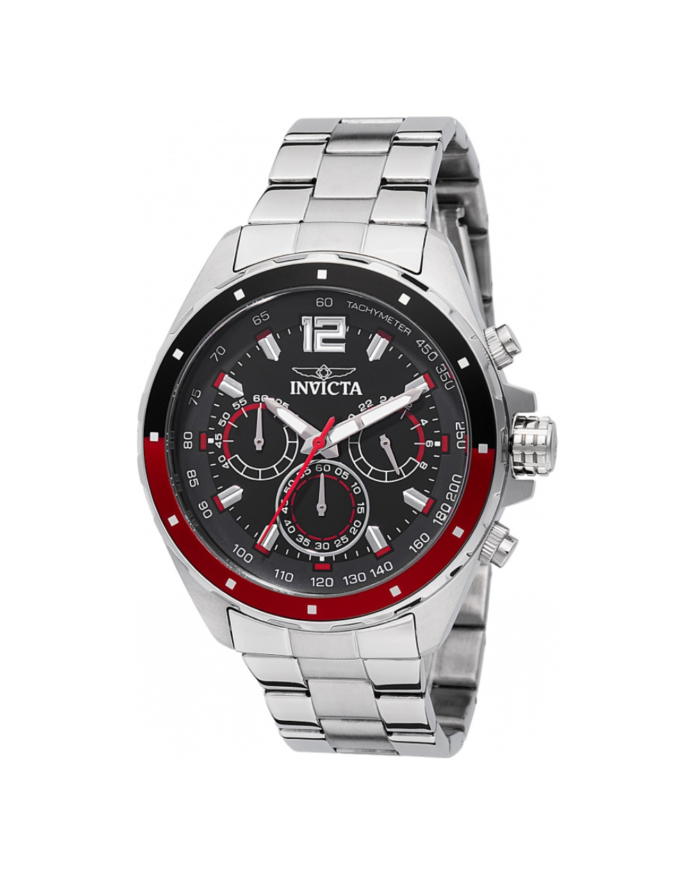 Invicta Speedway Black Dial Stainless Steel Mens Watch - IN49361