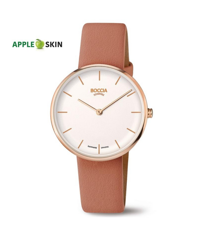 Boccia Vegan Strap Rose Gold Ladies Watch - 3327-05