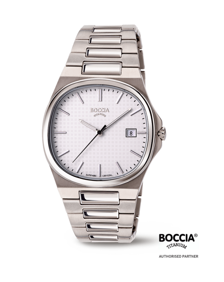 Boccia Titanium Sapphire Unisex While Dial Watch - 3657-01