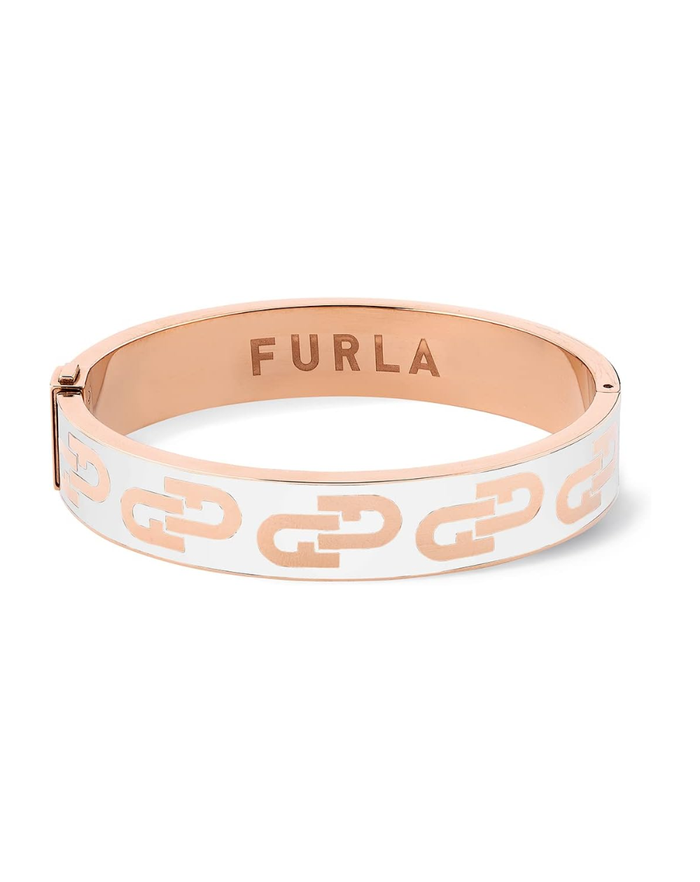 Furla Jewellery White Enamel Rose Gold Plated Bangle - FJ0125BTL