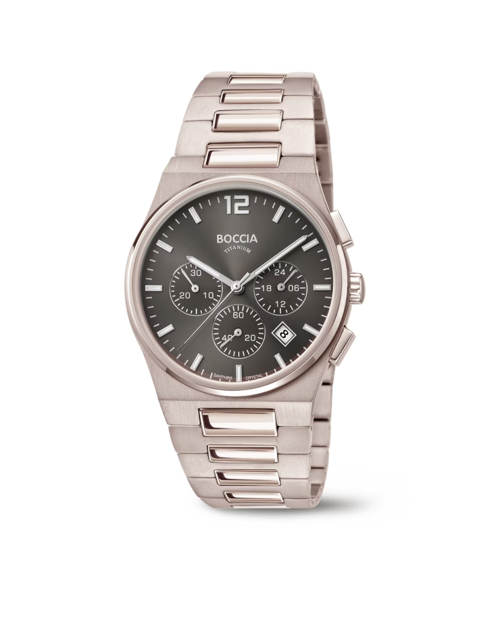 Boccia Titanium Grey Dial Sapphire Crystal Men's Chronograph Watch - 3741-02