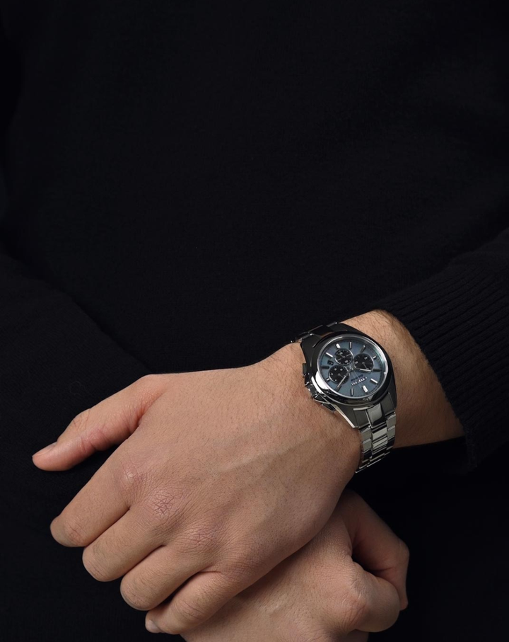 Citizen Sport Luxury Eco-Drive Chronograph Light Blue Dial Gents Watch - CA4680-55L