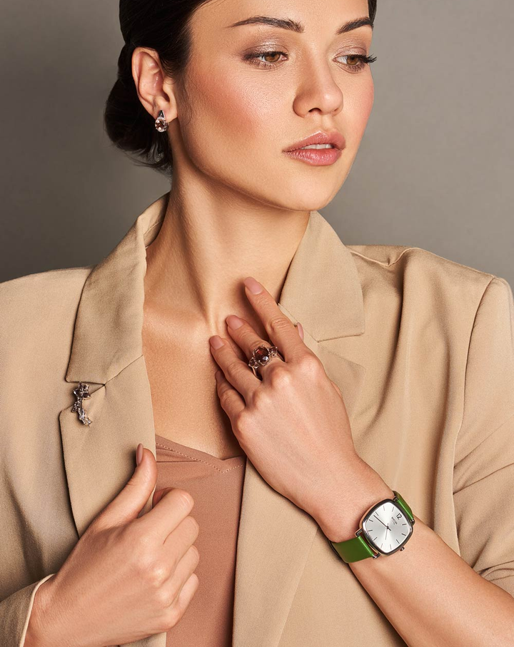 Boccia Titanium Green Leather Ladies Watch - 3334-02