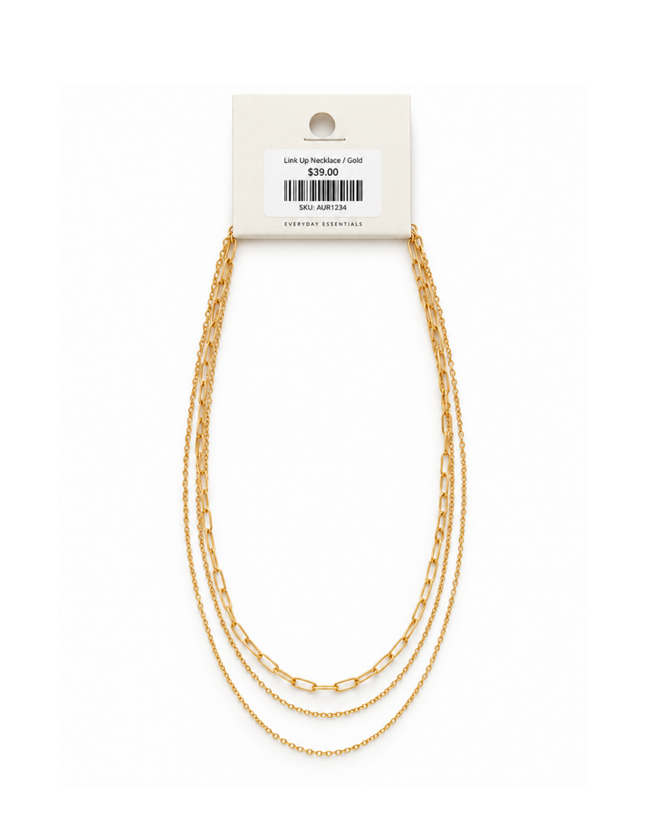 Aura Jewellery Gold Link Up Ladies Necklace - NK1501240002