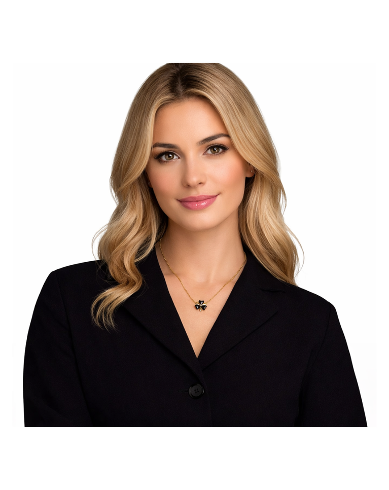 Furla Jewellery Black Enamel & Gold Flora Necklace - FJ1149NTU