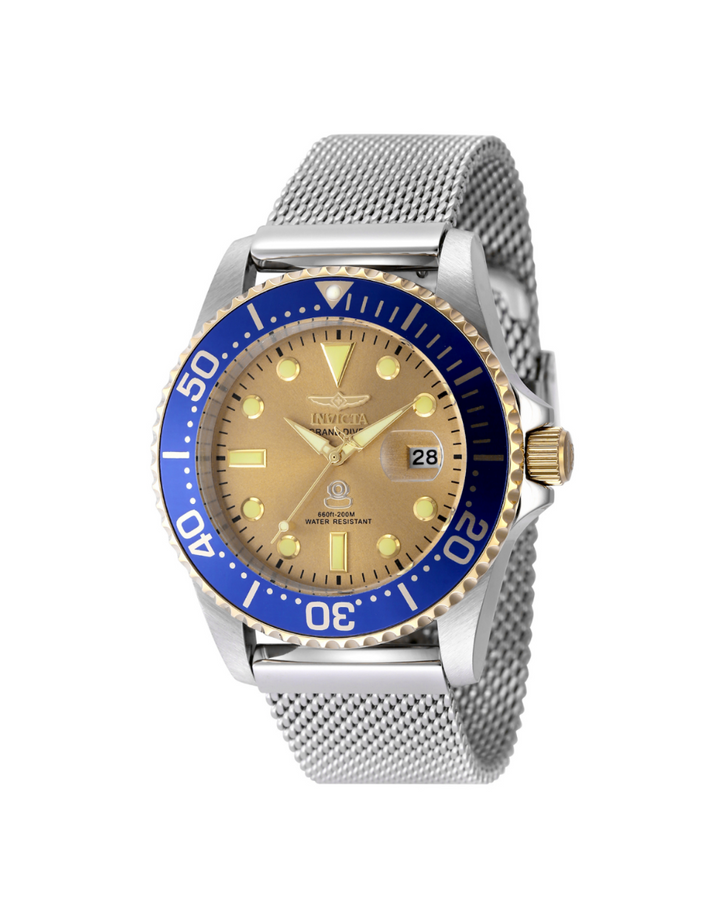 Invicta Grand Diver Gold/Blue Men's Watch + Extra Strap - 48216