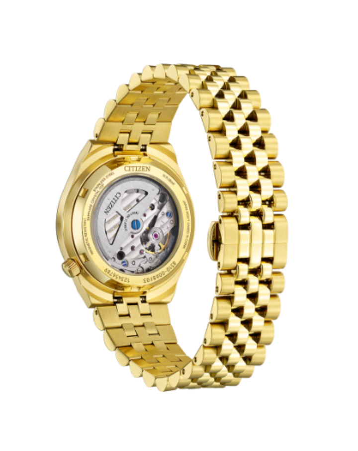 Citizen 37mm Gold Tone Tsuyosa Automatic Mens Watch - NK0032-56A