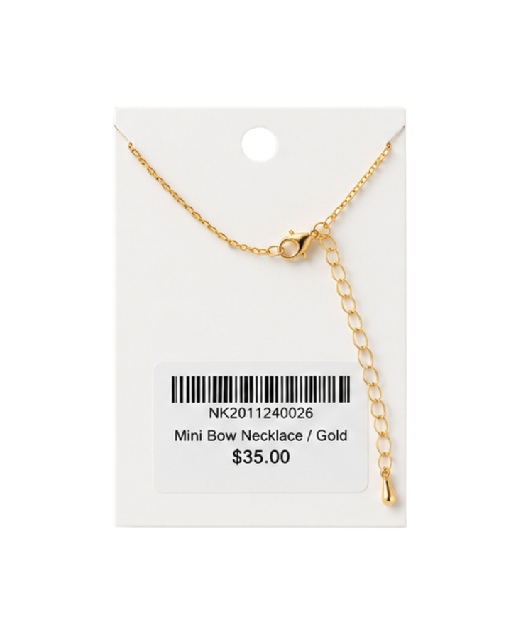 Aura Gold Plated Mini Bow Ladies Necklace - NK2011240026
