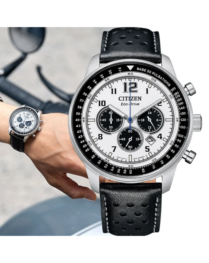 Citizen Eco-Drive White Dial Chronograph Gents Watch - CA4500-32A
