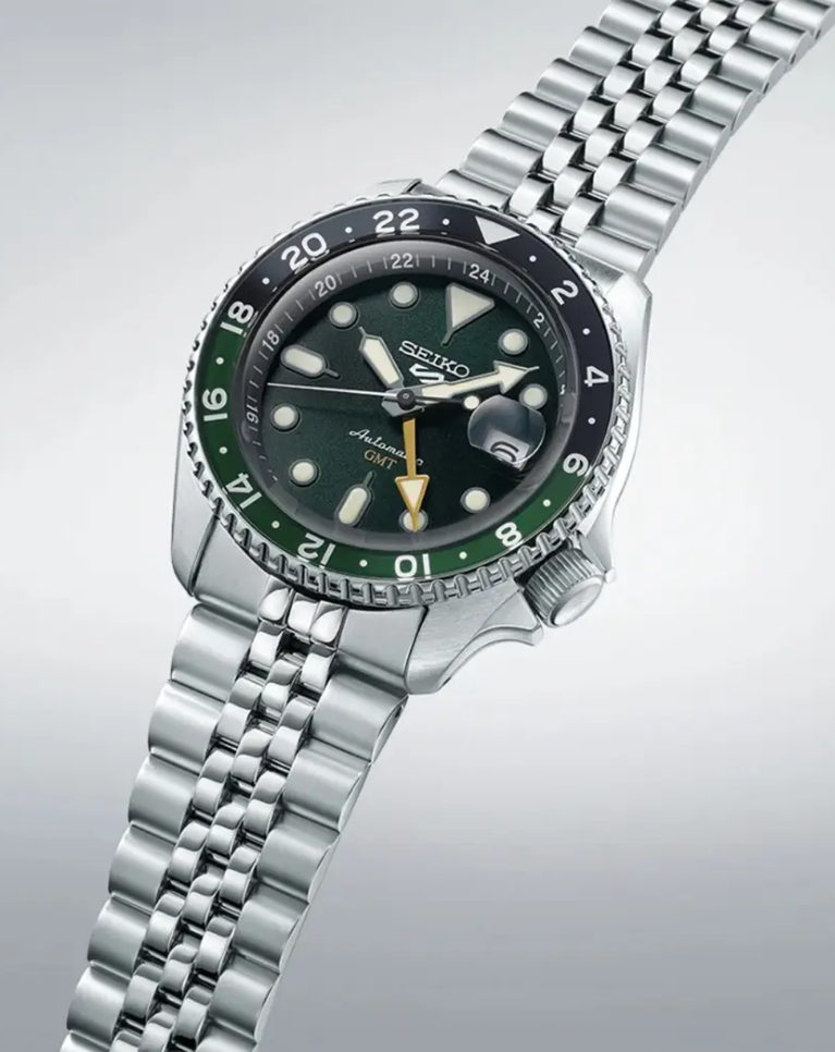 Seiko 5 Green Dial GMT Automatic Mens Watch - SSK035K1