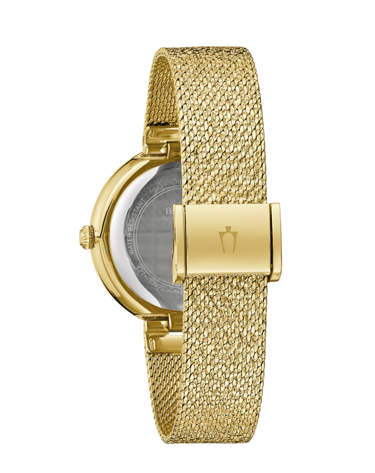 Bulova Classic Champagne Crystal Gold Ladies Watch - 98L321