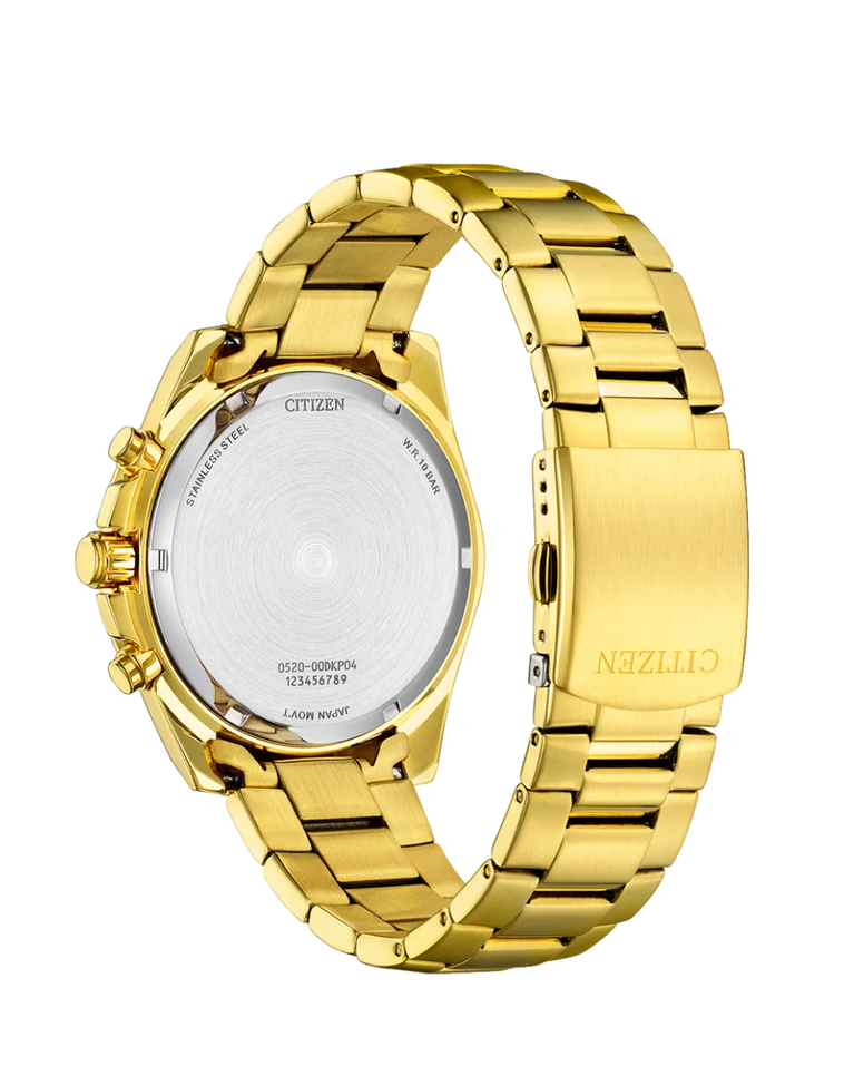 Citizen Gold/White Chronograph Quartz Mens Watch - AN8232-53A