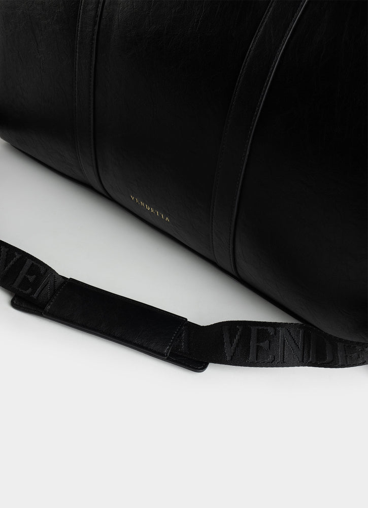 Vendetta Imperium Black PU Leather Duffle Bag - 60985