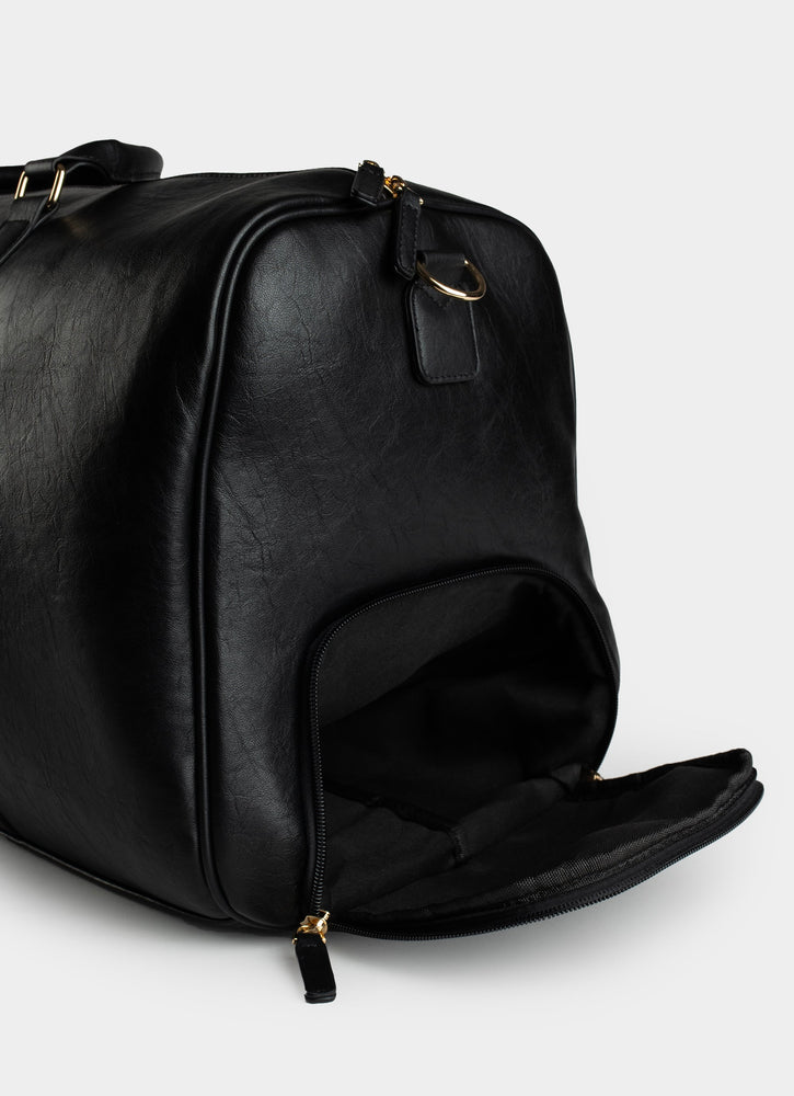 Vendetta Imperium Black PU Leather Duffle Bag - 60985