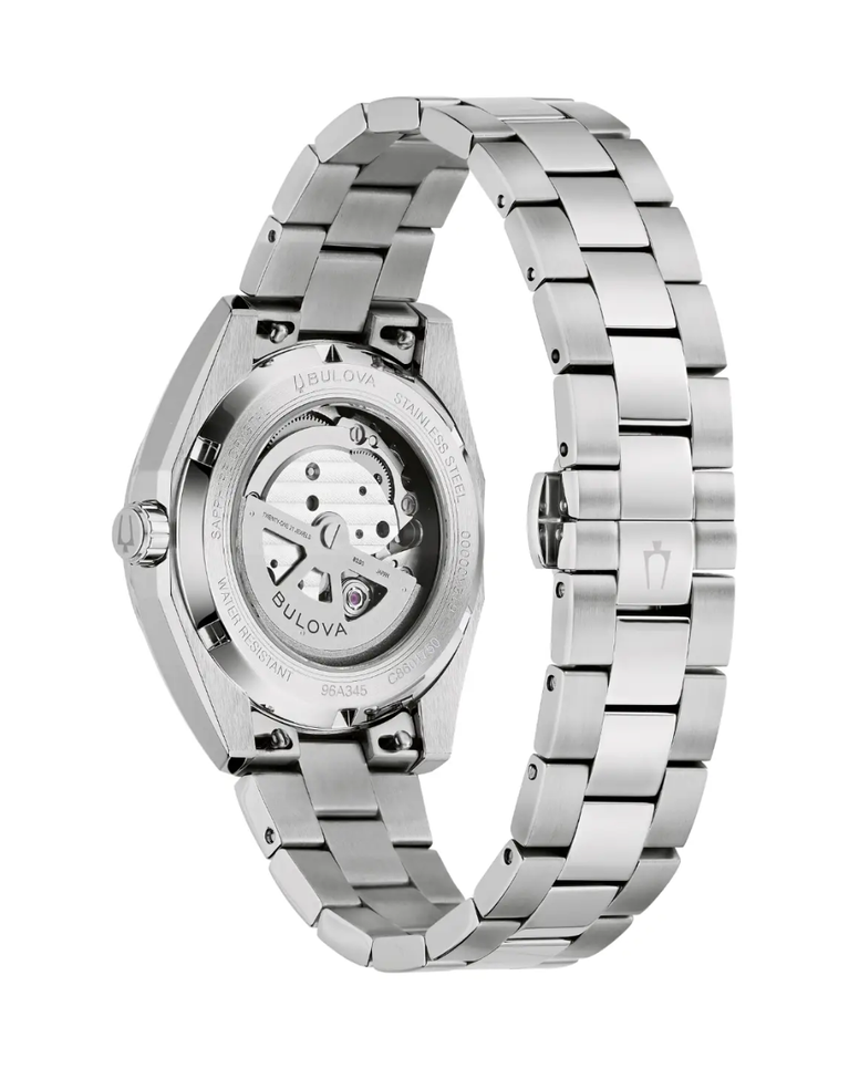Bulova Surveyor Automatic White Dial Mens Watch - 96A345