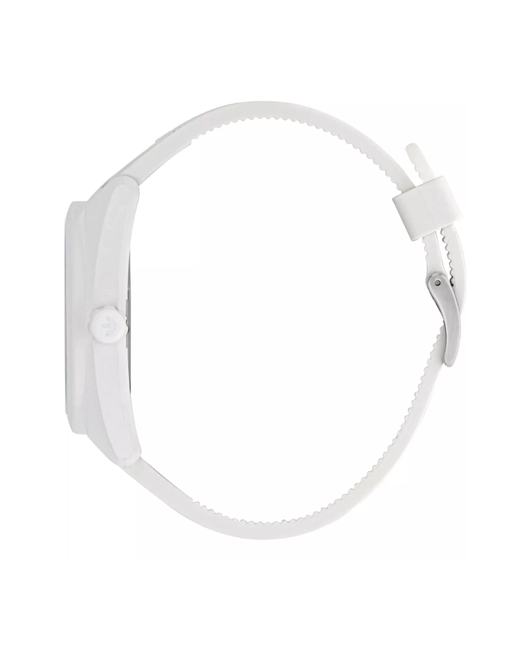 Adidas Project Three White PU Unisex Watch - AOST24548