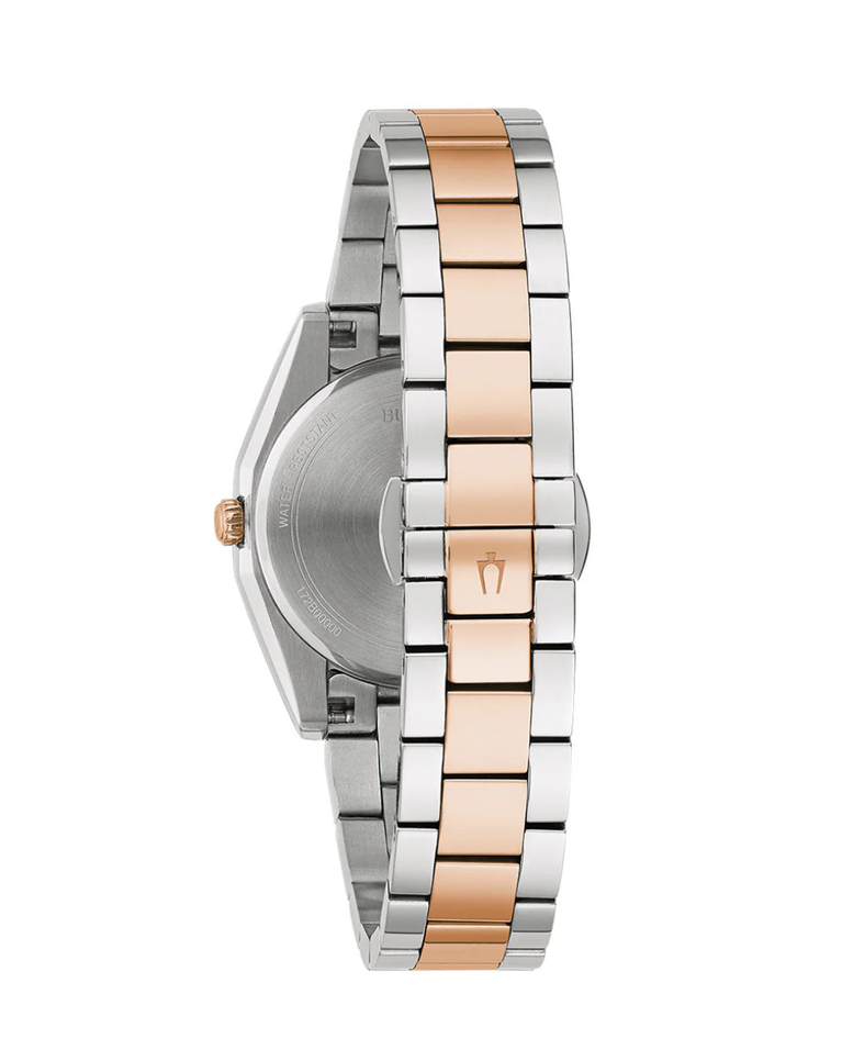 Bulova Duo Tone Surveyor Diamond Markers Ladies Watch - 98P207