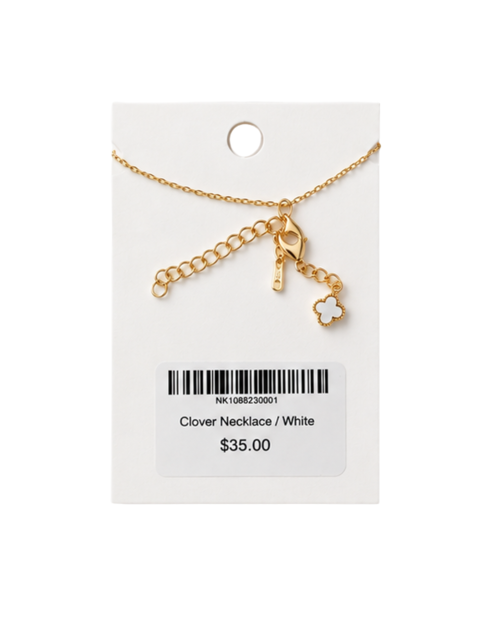 Aura Clover Gold Necklace w / White Pearl - NK1008230001