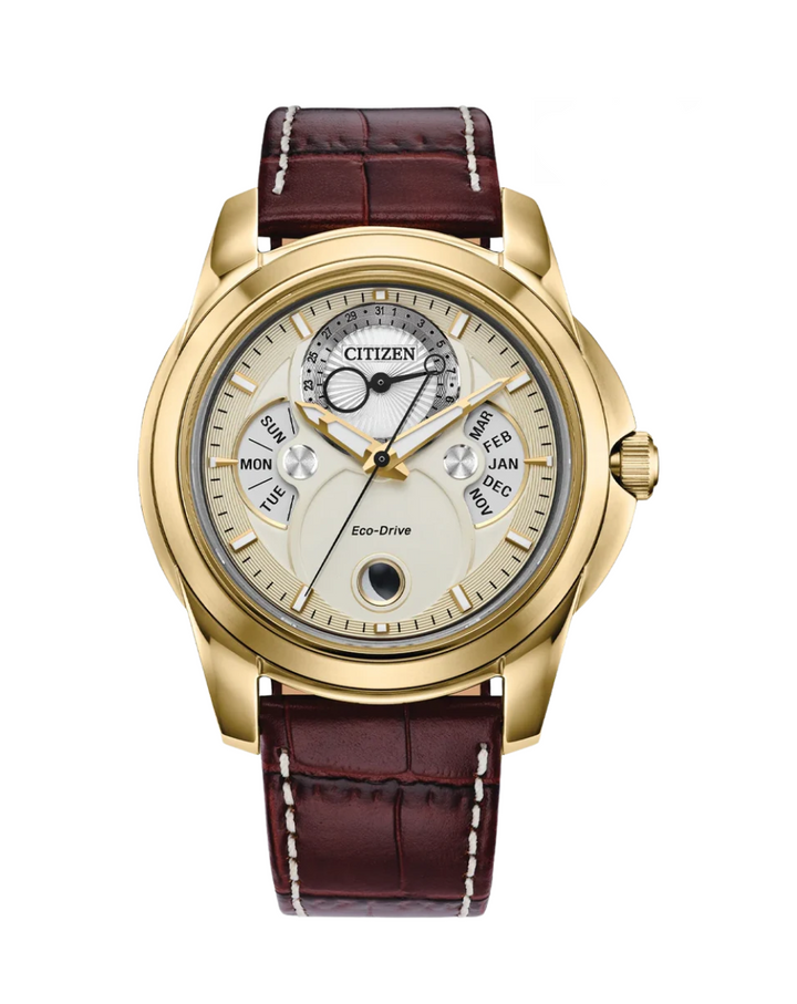Citizen Calendrier Leather Strap Automatic Men's Watch - BU0082-06P