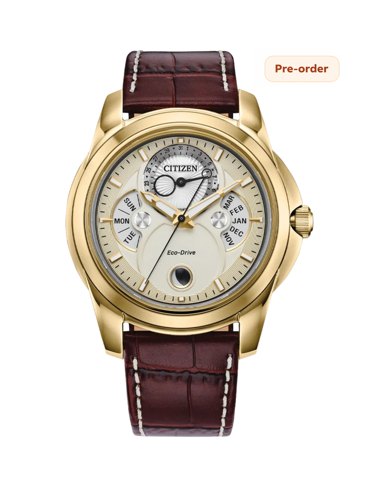 Citizen Calendrier Leather Strap Automatic Men's Watch - BU0082-06P