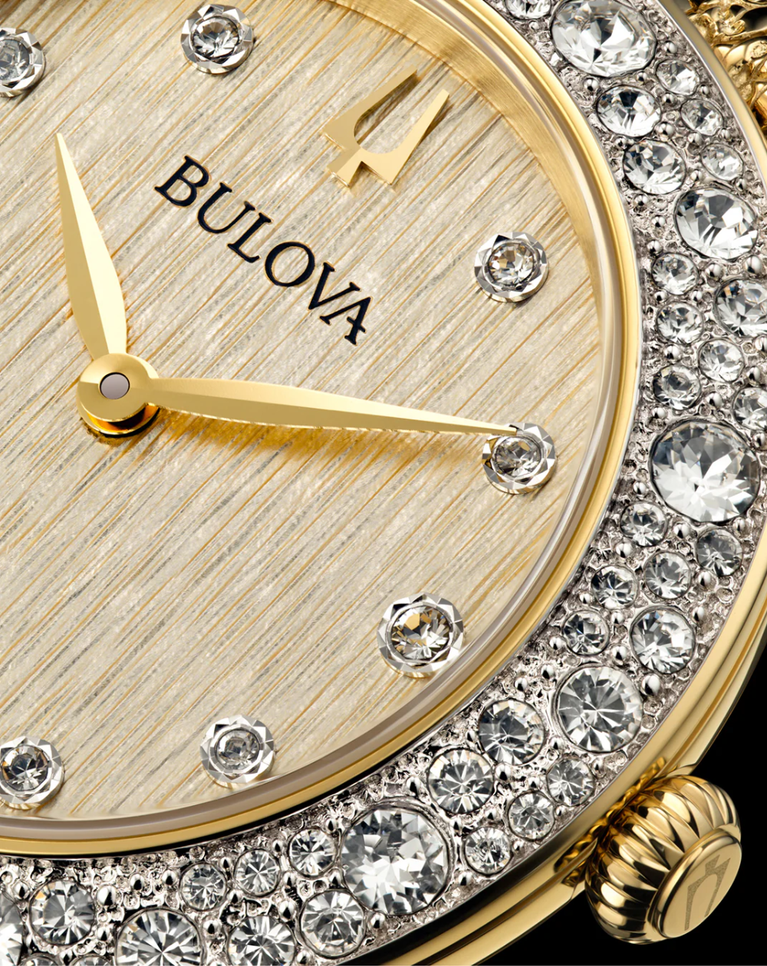 Bulova Classic Champagne Crystal Gold Ladies Watch - 98L321