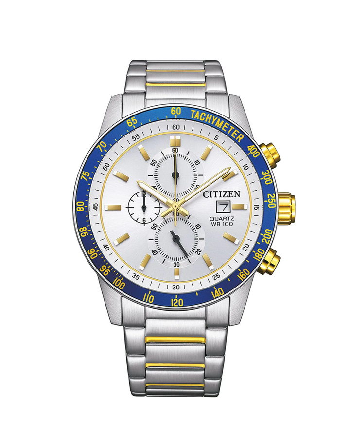 Citizen Silver Dial Two Tone Chronograph Men's Watch - AN3686-53A