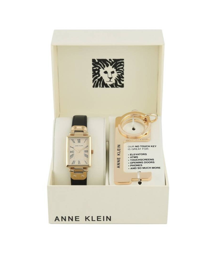Anne Klein Ladies Gold Watch + Key Set - AK-3752BKST