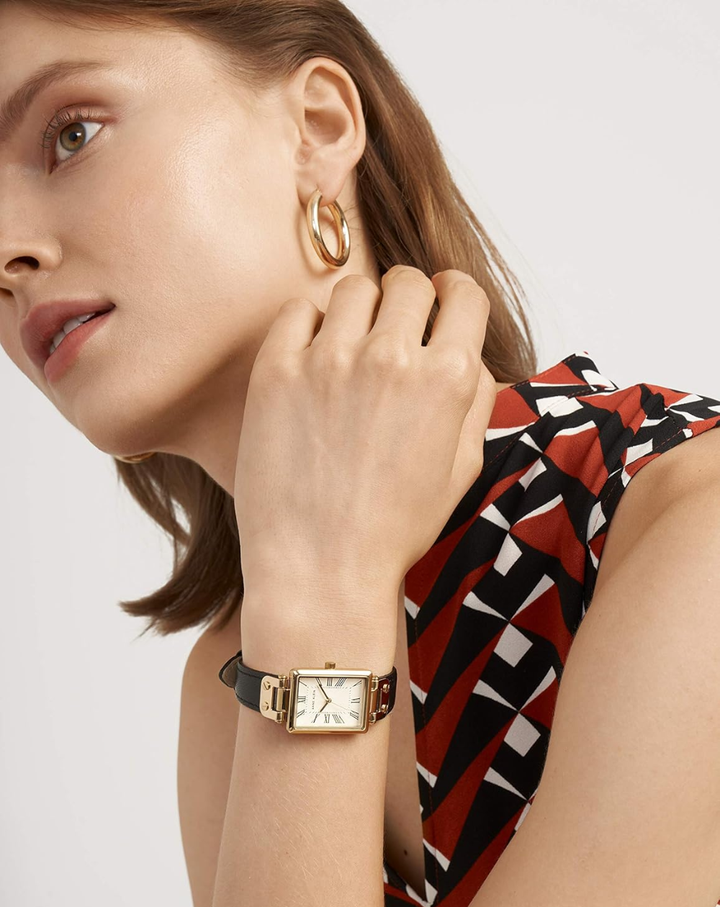 Anne Klein Ladies Gold Watch + Key Set - AK-3752BKST