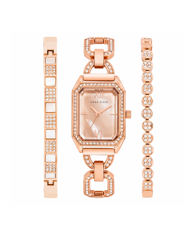 Anne Klein Rose Gold Ladies Watch + Gift Set - ANK-4160RGST