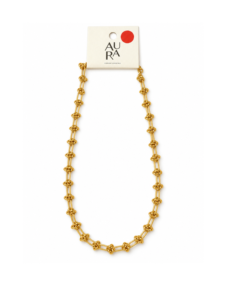 Aura Daria Gold Ladies Knotted Chain - NK0506230040