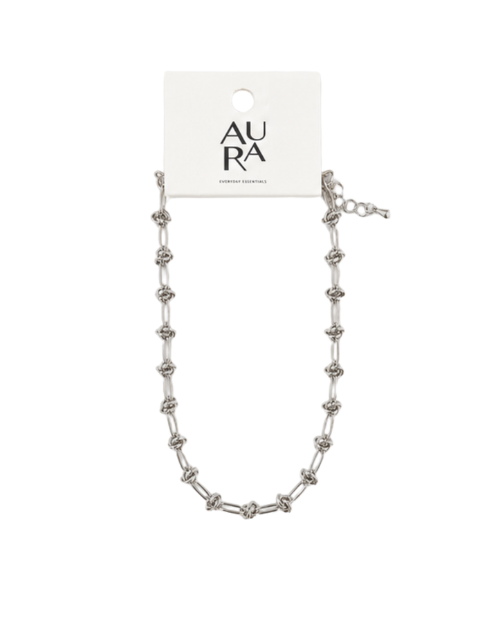 Aura Daria Silver Ladies Knotted Chain - NK0506230041