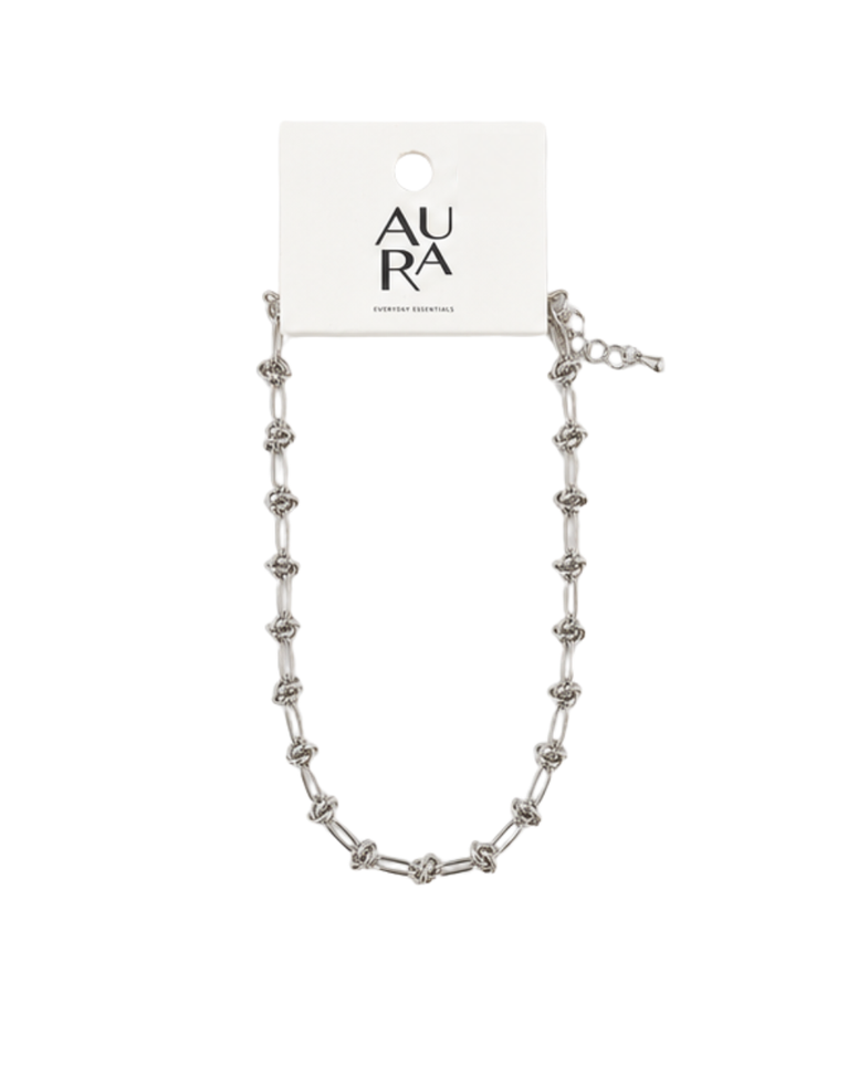 Aura Daria Silver Ladies Knotted Chain - NK0506230041