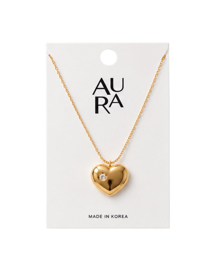 Aura Gold Plated Alzie Heart Ladeis Necklace - NK0506230052